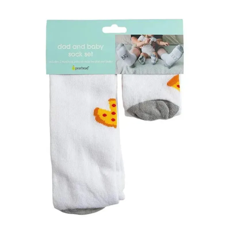 Pearhead Baby Gift For Dad|Gifts Up To $25*Pearhead Daddy & Me Matching Pizza Sock Set