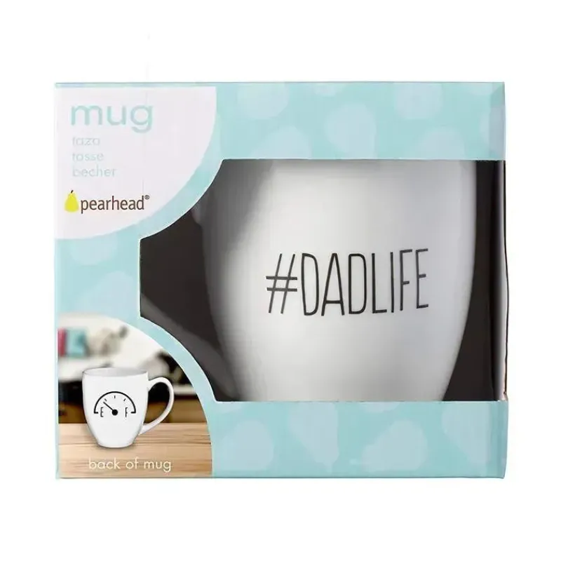 Pearhead Baby Gift For Dad|Gifts Up To $25*Pearhead '#Dadlife' Ceramic Coffee Mug, White