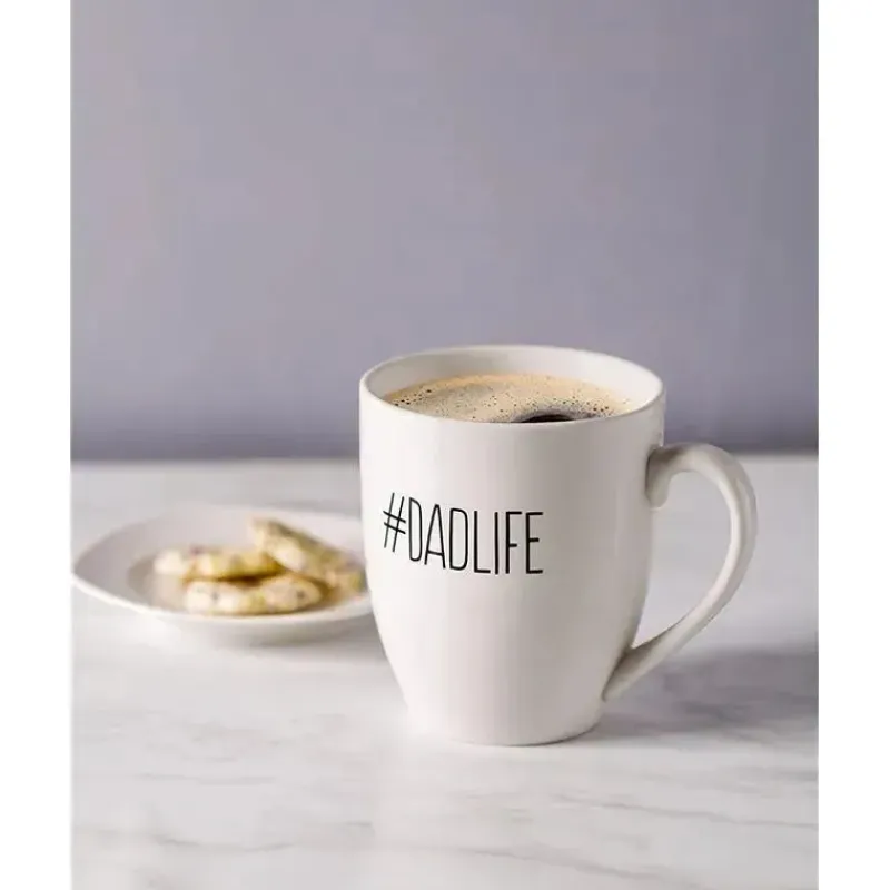 Pearhead Baby Gift For Dad|Gifts Up To $25*Pearhead '#Dadlife' Ceramic Coffee Mug, White