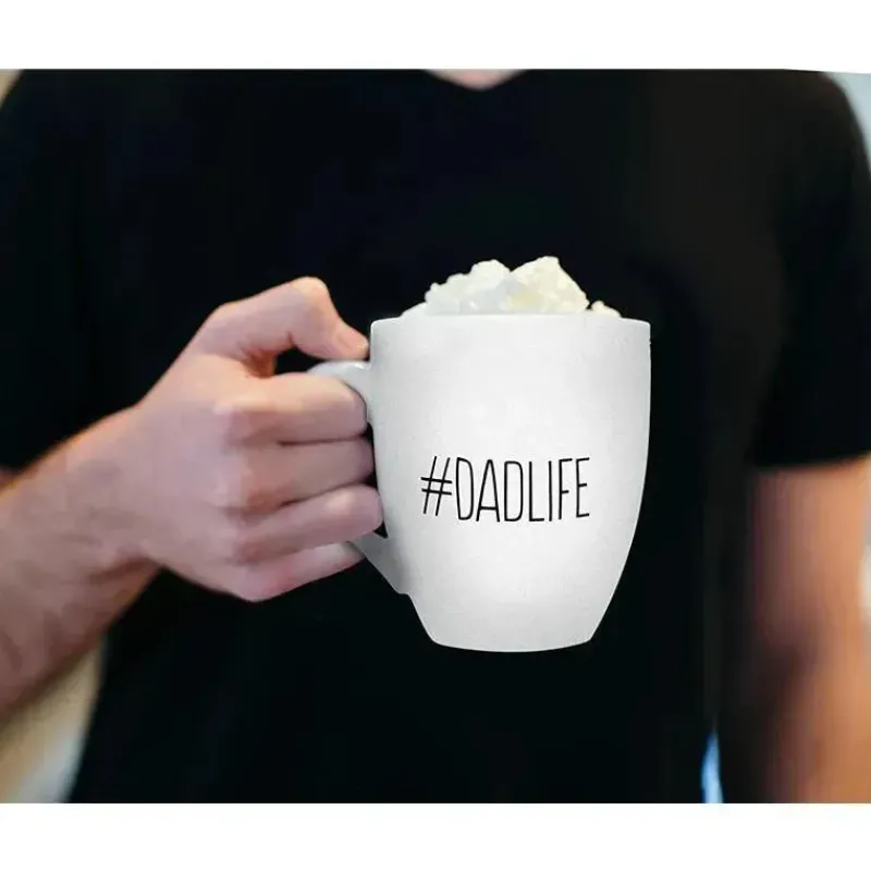 Pearhead Baby Gift For Dad|Gifts Up To $25*Pearhead '#Dadlife' Ceramic Coffee Mug, White