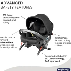 PegPerego Infant Car Seats*Peg Perego - Primo Viaggio 4-35 Urban Mobility-Baseless Infant Car Seat with Latch-True Black
