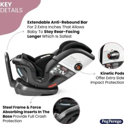 PegPerego Convertible Car Seats*Peg-Perego - Primo Viaggio All In One Convertible Car Seat, Mercury
