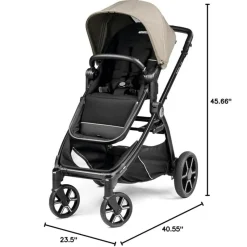 PegPerego Single To Double Strollers*Peg-Perego - Ypsi Stroller, Vanilla Blend