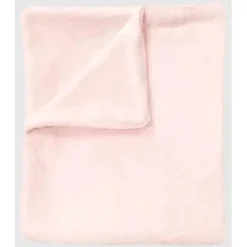 Piccolo Bambino Blankets & Quilts*- Faux Fur Stroller Blanket On Wooden Hanger Pink