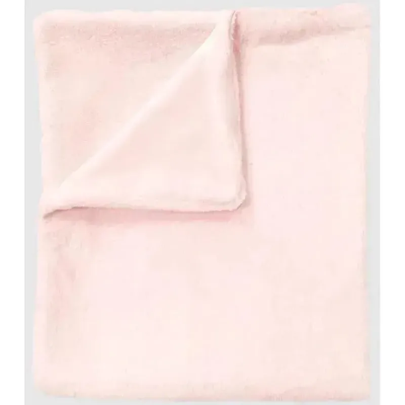 Piccolo Bambino Blankets & Quilts*- Faux Fur Stroller Blanket On Wooden Hanger Pink