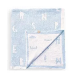 Piccolo Bambino Blankets & Quilts*- Feather Chenille Blanket Stroller Blanket On Wooden Hanger Blue