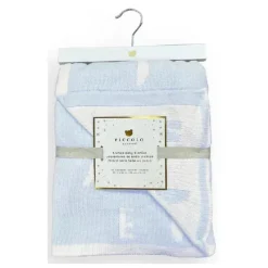 Piccolo Bambino Blankets & Quilts*- Feather Chenille Blanket Stroller Blanket On Wooden Hanger Blue