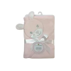Piccolo Bambino Baby Bath Towels*- Hooded Bath Towel, Pink Bunny