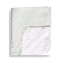 Piccolo Bambino Blankets & Quilts*- Jersey Stroller Blanket With Sherpa Reverse Green
