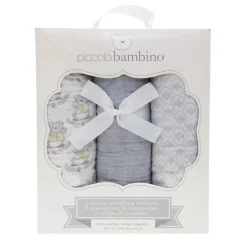 Piccolo Bambino Swaddles & Wearable Blankets*3 Pc Muslin Swaddling Blankets In Box - Unisex