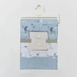 Piccolo Bambino Blankets & Quilts*- 3Pk Flannel Receiving Blankets Blue