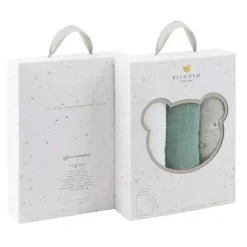 Piccolo Bambino Blanket Gift Set|Blankets & Quilts*- 3Pk Muslin Swaddles In Gift Box Green