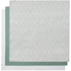 Piccolo Bambino Blanket Gift Set|Blankets & Quilts*- 3Pk Muslin Swaddles In Gift Box Green