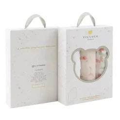 Piccolo Bambino Blanket Gift Set|Burp Cloths*- 3Pk Muslin Burp Cloth In Gift Box Pink