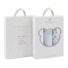 Piccolo Bambino Blanket Gift Set|Burp Cloths*- 3Pk Muslin Burp Cloth In Gift Box Blue