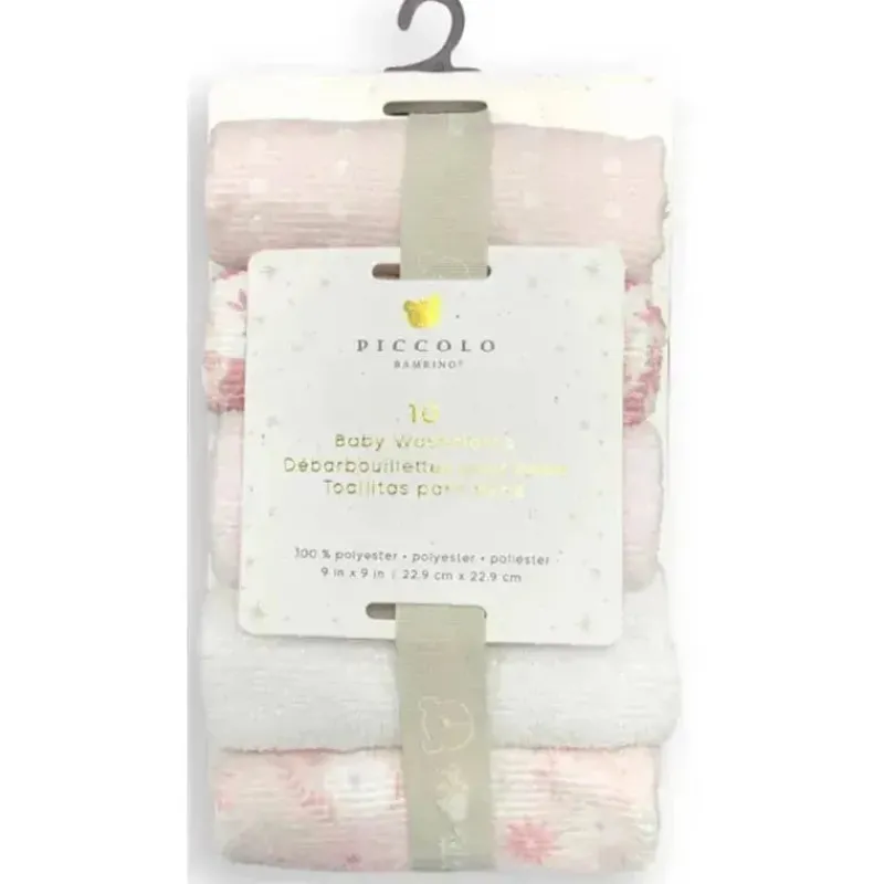 Piccolo Bambino Baby Washcloths*- 10Pk Washcloth Set Pink
