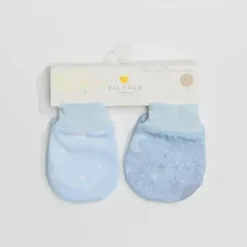 Piccolo Bambino Baby Gloves & Socks*- 2Pks Jersey Scratch Mitts Blue