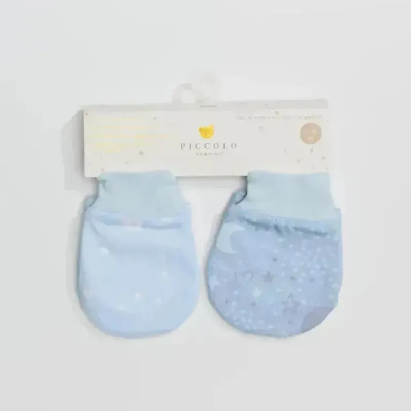 Piccolo Bambino Baby Gloves & Socks*- 2Pks Jersey Scratch Mitts Blue
