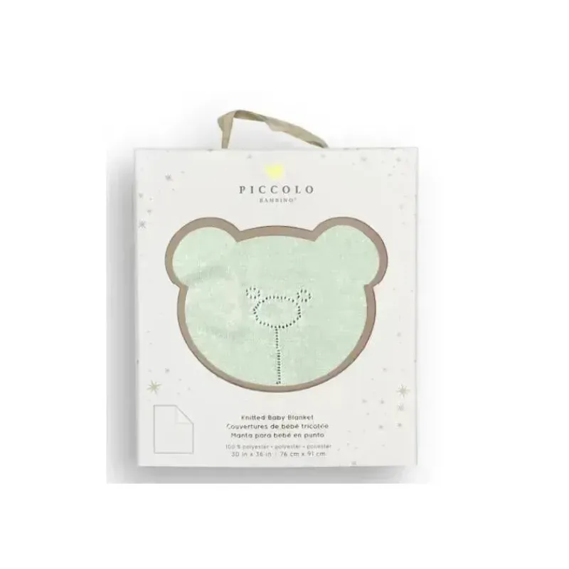 Piccolo Bambino Blanket Gift Set|Blankets & Quilts*- Pointelle Signature Stroller Blanket With Gift Box Green