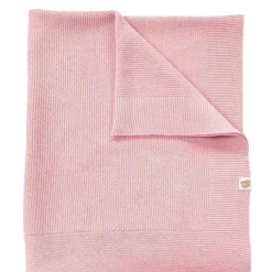 Piccolo Bambino Blankets & Quilts*- Sweater Knit Blanket On Wooden Hanger Pink