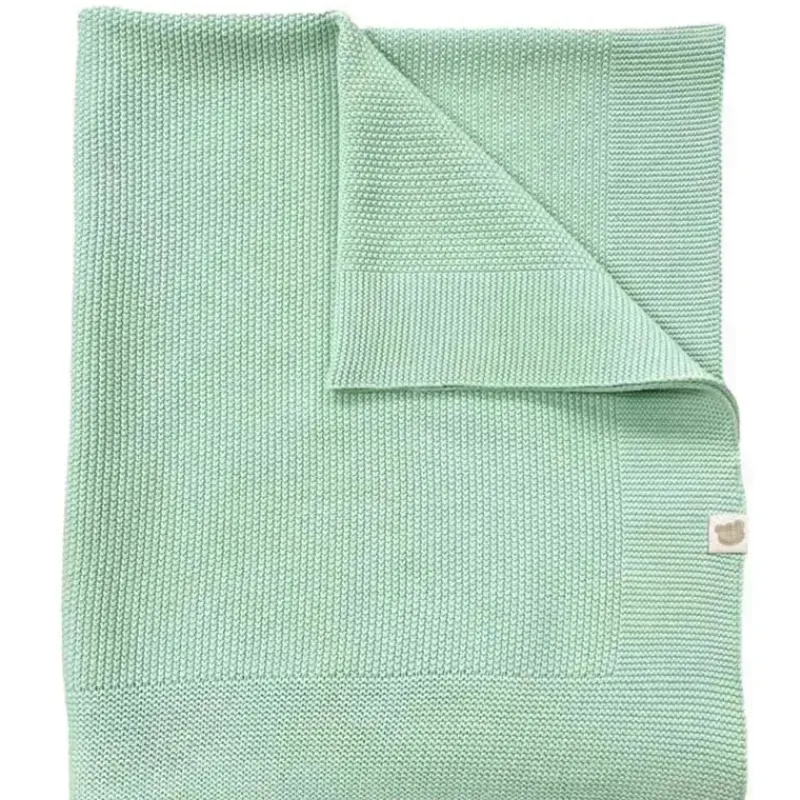 Piccolo Bambino Blankets & Quilts*- Sweater Knit Blanket On Wooden Hanger Green