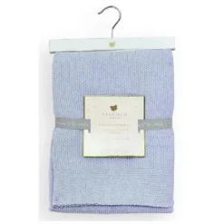 Piccolo Bambino Blankets & Quilts*- Sweater Knit Blanket On Wooden Hanger Blue