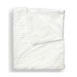 Piccolo Bambino Blankets & Quilts*- Textured Faux Fur Stroller Blanket On Wooden Hanger White