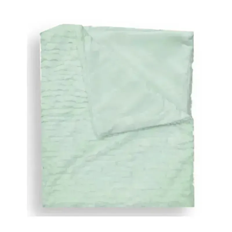 Piccolo Bambino Blankets & Quilts*- Textured Faux Fur Stroller Blanket On Wooden Hanger Green