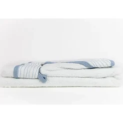 Piccolo Bambino Baby Bath Towels*Blue Striped Baby Hooded Towel & 3 Baby Washcloths Set