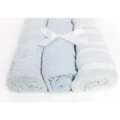 Piccolo Bambino Blankets & Quilts*Boy 3pk Muslin Swaddle Blankets In A Box