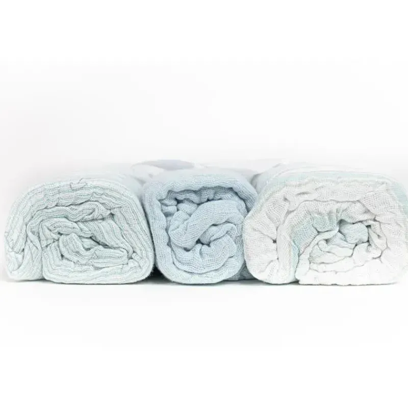 Piccolo Bambino Blankets & Quilts*Boy 3pk Muslin Swaddle Blankets In A Box