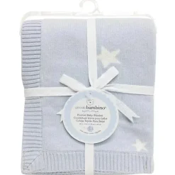 Piccolo Bambino Blankets & Quilts*Knitted Star Baby Blanket - Blue