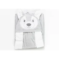 Piccolo Bambino Baby Bath Towels*4pc Sheep Baby Hooded Towel,Baby Mittens & Washcloths Set