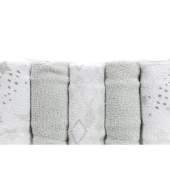Piccolo Bambino Baby Washcloths*5pk Terry Baby Washcloth Set,Grey
