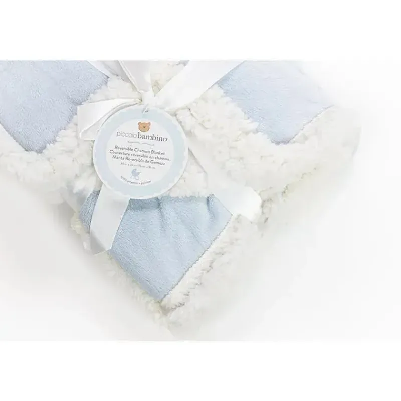 Piccolo Bambino Blankets & Quilts*Reversible Chamois Baby Blankets,Blue