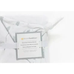 Piccolo Bambino Blankets & Quilts*Reversible Chamois Baby Blankets,Grey/Clouds
