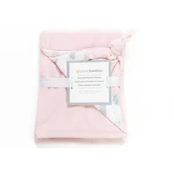 Piccolo Bambino Blankets & Quilts*Reversible Chamois Baby Blankets, Pink/Clouds