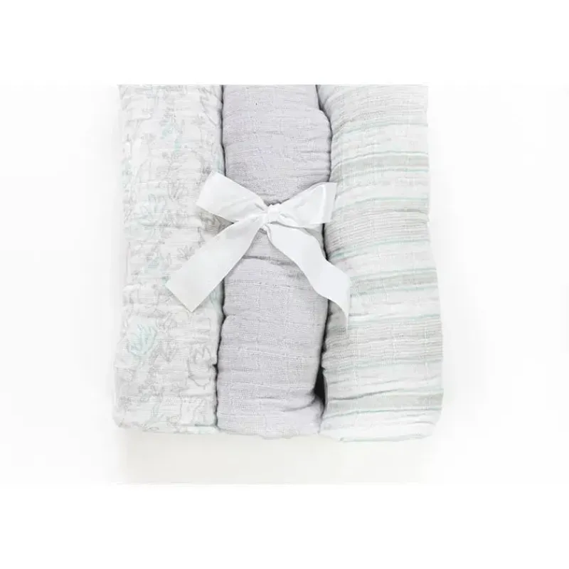 Piccolo Bambino Blankets & Quilts*Unisex 3pk Muslin Swaddle Blankets In A Box