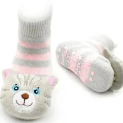 Piero Liventi Baby Gloves & Socks*- Baby Cat Rattle Gripper Boogie Socks