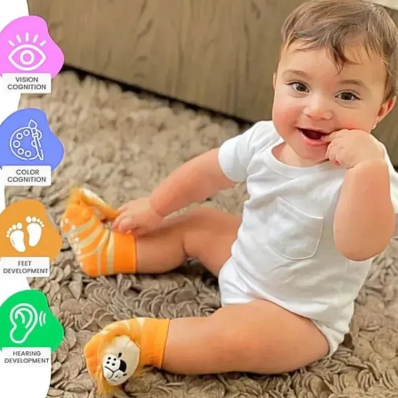 Piero Liventi Baby Gloves & Socks*- Baby Cat Rattle Gripper Boogie Socks