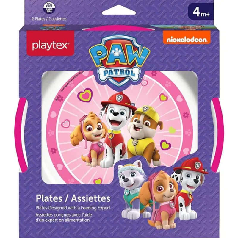 Playtex Paw Patrol|Plates & Bowls*- Baby Mealtime Paw Patrol Plates for Girls, 2 Pack