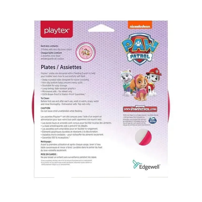 Playtex Paw Patrol|Plates & Bowls*- Baby Mealtime Paw Patrol Plates for Girls, 2 Pack