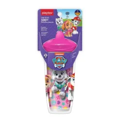 Playtex Paw Patrol|Straw, Sippy & Training Cups*- Sipsters Stage 3 Paw Patrol Spill-Proof, Leak-Proof, Break-Proof Spout Cup for Girls, 9 Ounce, Pack of 1