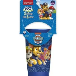 Playtex Paw Patrol|Straw, Sippy & Training Cups*- Sipsters Stage 2, 360 Degree Paw Patrol Spill-Proof, Leak-Proof, Break-Proof for Boys, Pack of 2