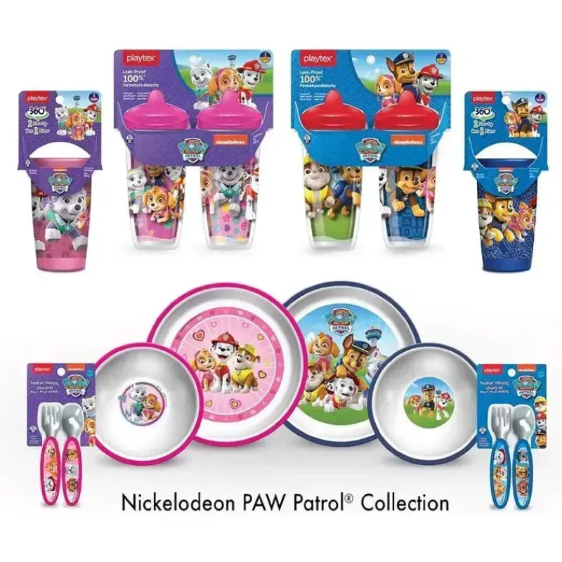 Playtex Paw Patrol|Straw, Sippy & Training Cups*- Sipsters Stage 2, 360 Degree Paw Patrol Spill-Proof, Leak-Proof, Break-Proof for Boys, Pack of 2