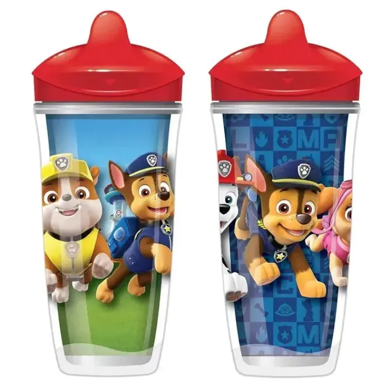 Playtex Paw Patrol|Straw, Sippy & Training Cups*- Sipsters Stage 3 Paw Patrol Spill-Proof, Leak-Proof, Break-Proof Spout Cup for Boys, 9 Ounce, Pack of 2, Red