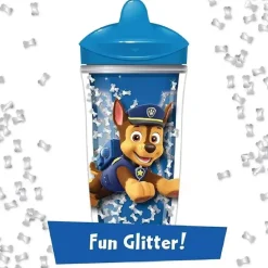 Playtex Paw Patrol|Straw, Sippy & Training Cups*- Sispsters, Stage 3 Paw Patrol Glitter Spout Cup, Spill-Proof, Leak-Proof, Break-Proof, 9 Ounce