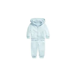 Ralph Lauren Baby Sets*Polo Baby - Athletic Terry Fleece Hoodie & Pant Set, Beryl Blue