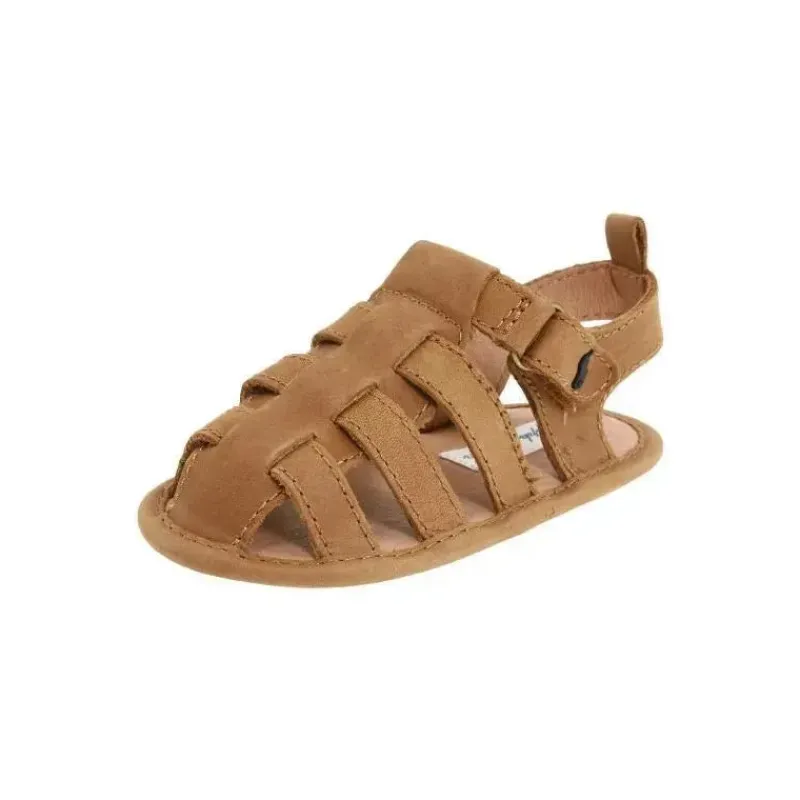 Ralph Lauren Baby Shoes*Polo Baby - Boy Darrell Ii Tan Crazyhorse Layette, Tan