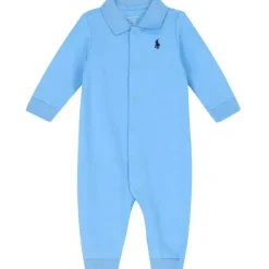 Ralph Lauren Baby One-Pieces*Polo Baby - Boy Cotton Polo Coverall, Suffield Blue